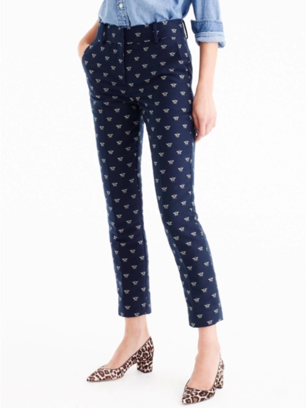 J. Crew Bumblebee Jacquard Cropped Pant size 2